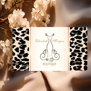 Girly Trendy Modern  Elegant,Leopard Print  ,Dress Business Card