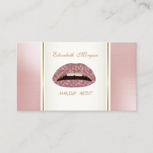 Girly Trendy Modern  Elegant ,Lips Business Card (Front)