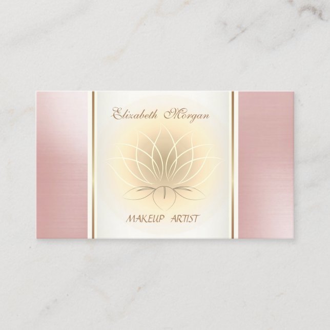 Girly Trendy Modern  Elegant , Lotus Business Card (Front)