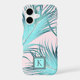 Girly Tropical Island Palm Fronds with Monogram