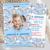 Girly Unicorn Custom Photo Child Identification