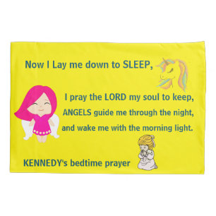Girly Unicorn Pony Bedtime Prayer Personalized Pillowcase