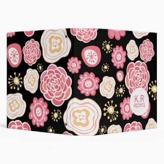 Girly Vector Floral Pattern Designer Recipe Binder