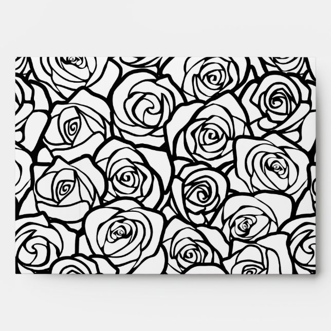 Girly Vintage black and white roses Envelope (Front)