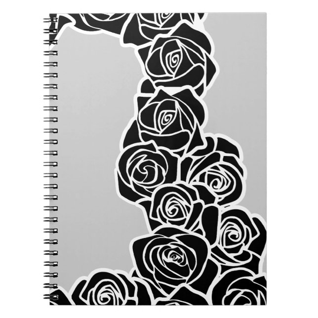 Girly Vintage black roses Notebook (Front)