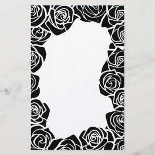Girly Vintage black roses Stationery