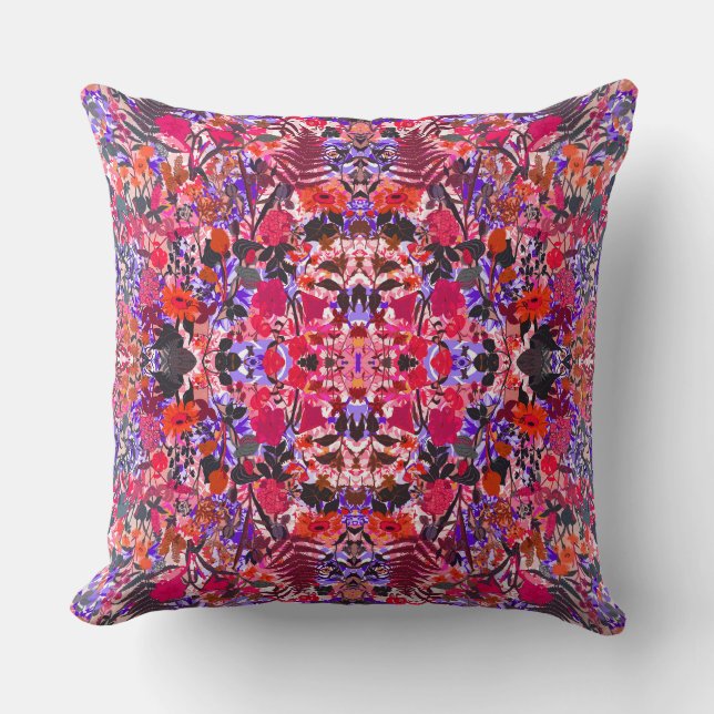 Girly vintage flowers throw pillow (Front)