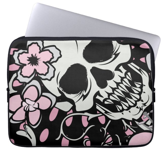 Girly Vintage Skull  Laptop Sleeve (Front)