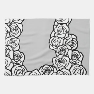 Girly Vintage white roses Kitchen Towel