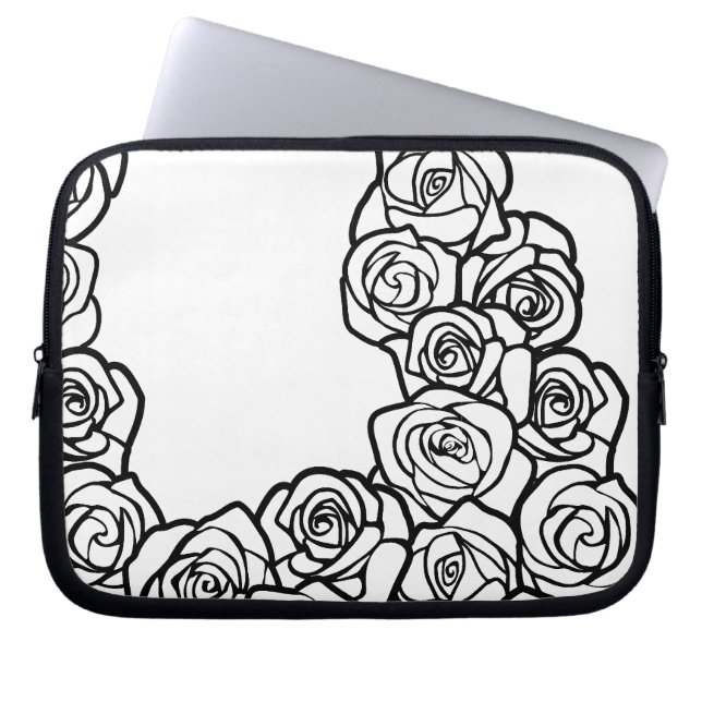 Girly Vintage white roses Laptop Sleeve (Front)