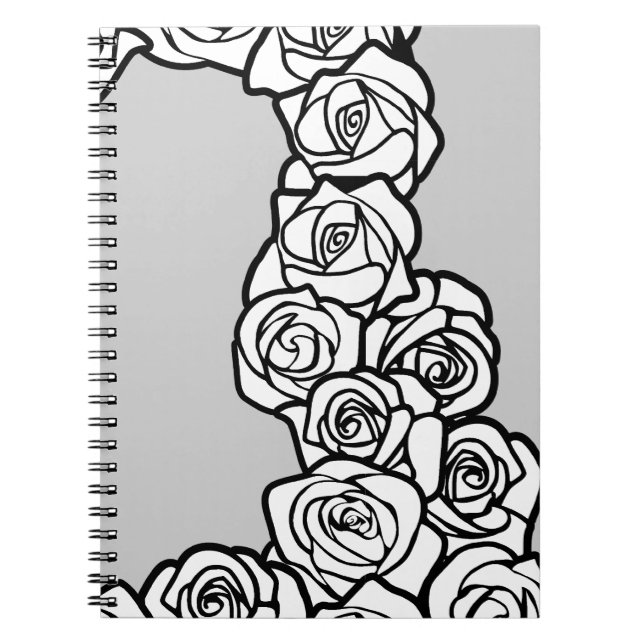 Girly Vintage white roses Notebook (Front)