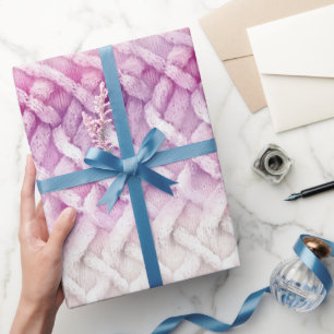 Girly Warm Pink White Abstract Wrapping Paper