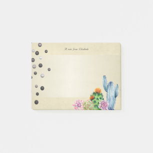 Girly Watercolor Cactus,Pearls - Post-it Notes