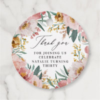 Girly watercolor floral birthday pink chic