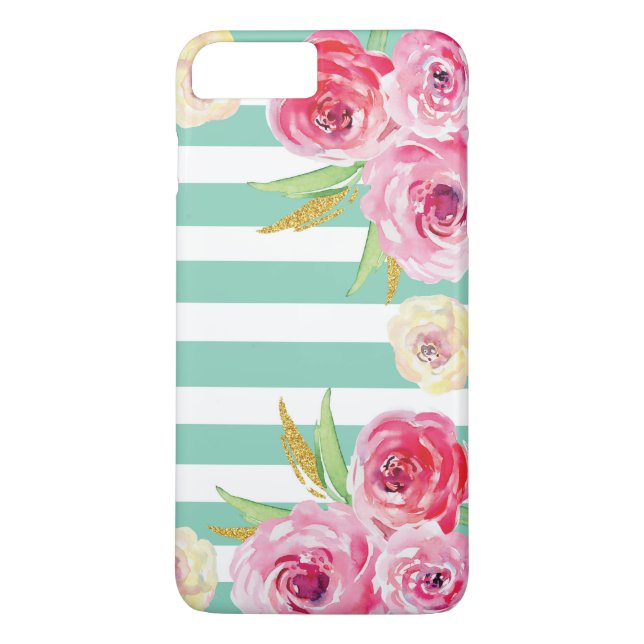 Girly Watercolor Floral Pattern iPhone 8/7 Case (Back)