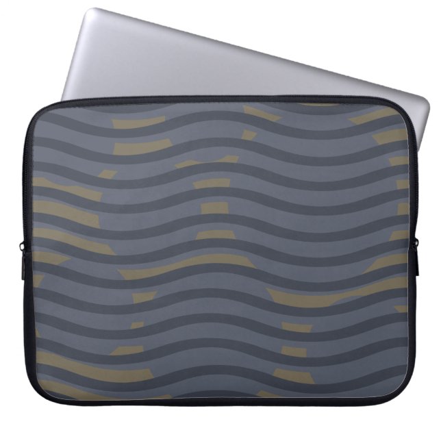girly wavy geometry modern patterns laptop sleeve (Front)