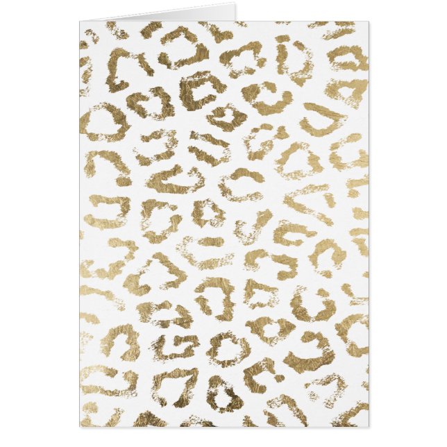 Girly white faux gold leopard animal print (Front)