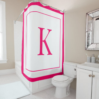 Girly White & Fuchsia Monogram initial