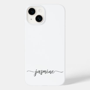 Girly White Monogram Name Signature Script Case-Mate iPhone 14 Case