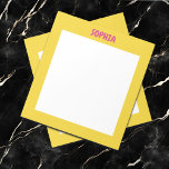 Girly Yellow & Hot Pink Name Notepad<br><div class="desc">The girly yellow and hot pink personalized name notepad for all cute girls.</div>