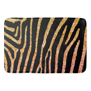 Girly Zebra Stripes Pattern Bath Mat