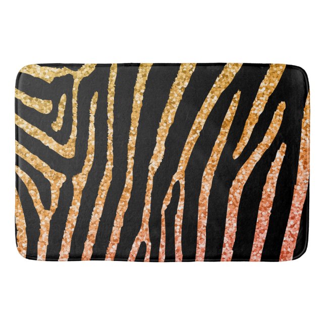 Girly Zebra Stripes Pattern Bath Mat (Front)