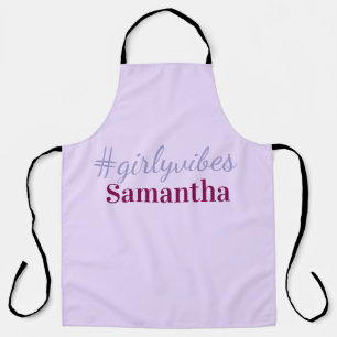 Girlyvibes hashtag light purple pink female vibes apron