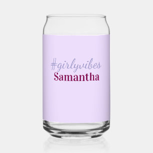 Girlyvibes hashtag light purple pink female vibes can glass