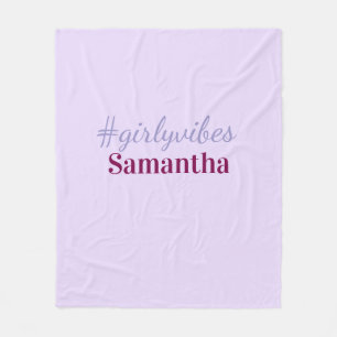 Girlyvibes hashtag light purple pink female vibes fleece blanket