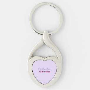 Girlyvibes hashtag light purple pink female vibes keychain