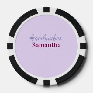 Girlyvibes hashtag light purple pink female vibes poker chips