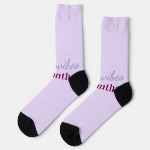 Girlyvibes hashtag light purple pink female vibes socks
