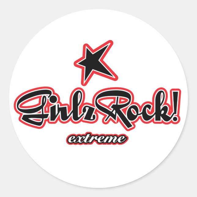 GirlzRock! Extreme Logo Classic Round Sticker (Front)