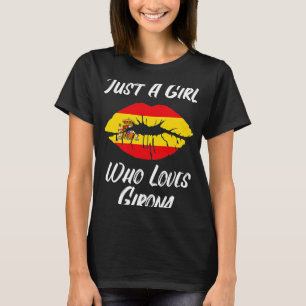 Girona Lips Mouth Love Spanish Flag T-Shirt