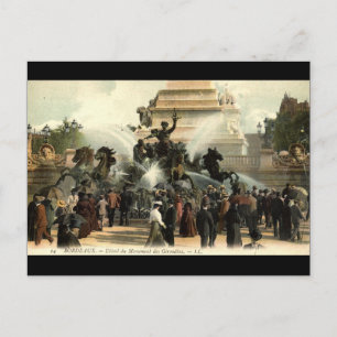 Girondins Statue Bordeaux France Vintage 1915 Postcard