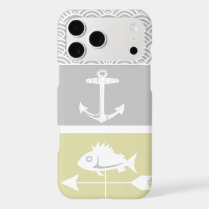Girouette de poisson d'ancre jaune et gris nautica