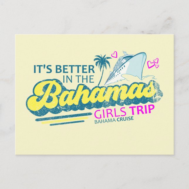 Girp Trip Bahamas Carte postale Voyage croisière (Devant)