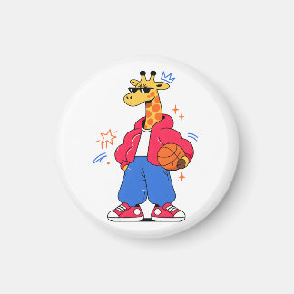 girrafes can jump : Streetwear Hoops Magnet