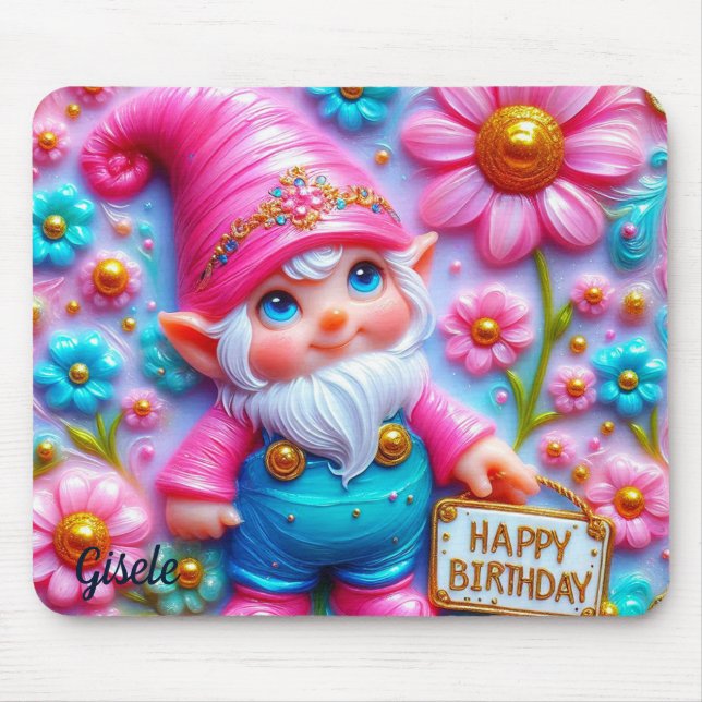 GISELE ~ HAPPY BIRTHDAY Gnome ~  Mouse Pad (Front)