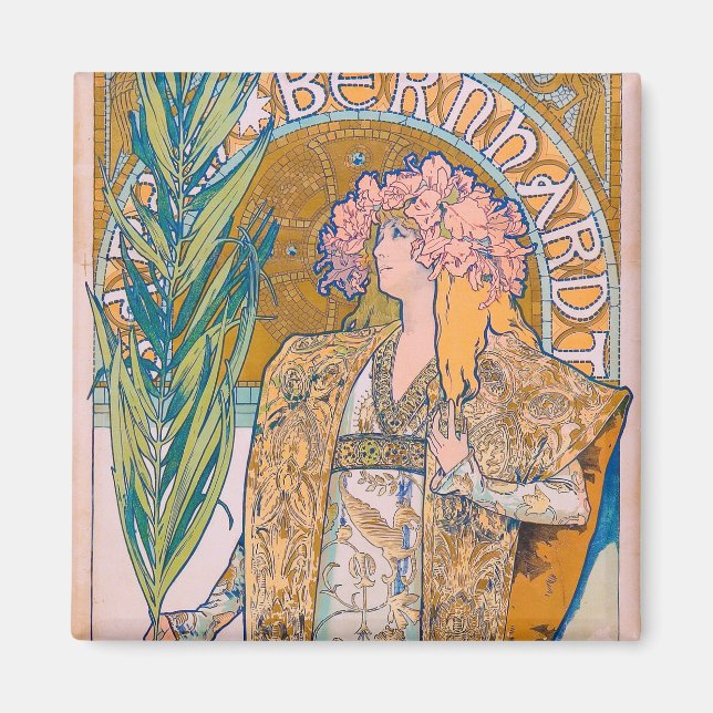 Gismonda, Sarah Bernhardt, Mucha Magnet (Front)