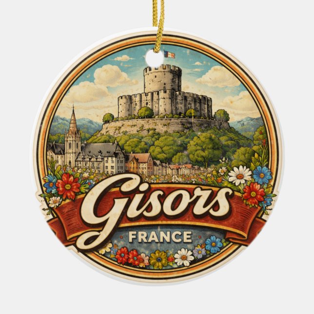 Gisors France Ceramic Ornament (Front)