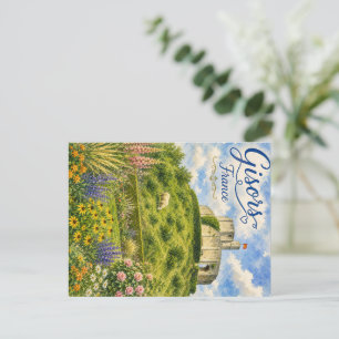 Gisors France Chateau Normandy watercolor Holiday Postcard