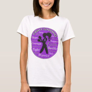 GIST Cancer Fight Strong Motto Collage T-Shirt