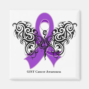 GIST Cancer Tribal Butterfly Ribbon Magnet