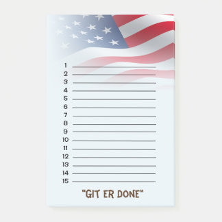 "Git er Done" List - American Flag Fade Post-it Notes