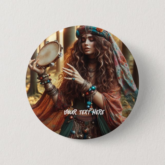Gitana 2 Inch Round Button (Front)