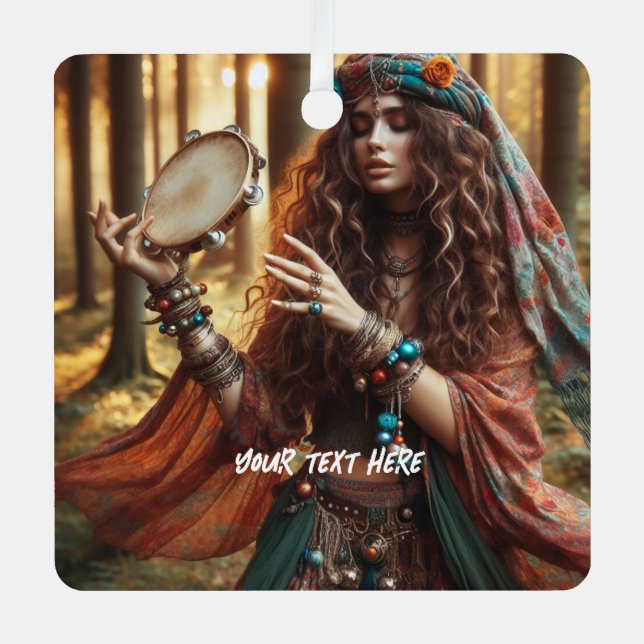 Gitana Metal Ornament (Front)