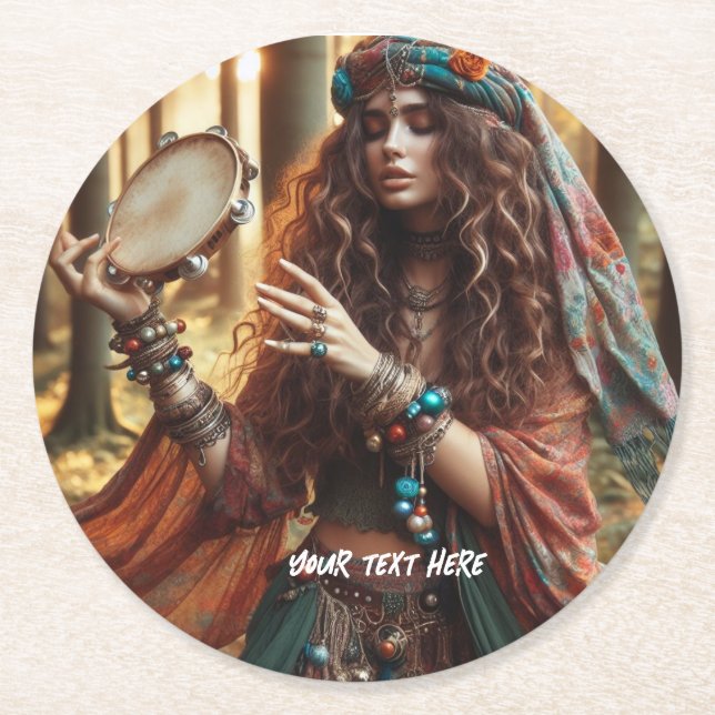 Gitana Round Paper Coaster (Front)