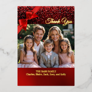 Gitter Wonderland Foil Christmas Photo Thank You Foil Holiday Card