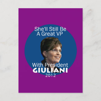 Giuliani Palin 2012 Postcard